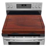 Acacia Wood Stove Top Cover - Electric & Gas Stove - 30\"L x 22\"W x 2.5\"Th Raised Cutting Board with Adjustable Legs & Juice Grooves