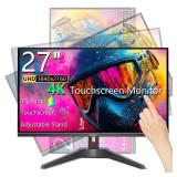 Pisichen Touchscreen Gaming Monitor 27 Inch 4K UHD(3840x2160) IPS Computer Monitor, 60Hz, Ultra-Thin Bezel, HDMI, DisplayPort, 400 cd/ã¡, VESA, Tilt Adjustable