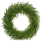 24\" Real Touch Norfolk Pine Wreath for Front Door Large Artificial Winter Pine Greenery Christmas Wreath for Front Door Window Walls Xmas Decor Indoor Outdoor Home Decoration