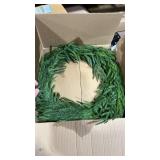 24\" Real Touch Norfolk Pine Wreath for Front Door Large Artificial Winter Pine Greenery Christmas Wreath for Front Door Window Walls Xmas Decor Indoor Outdoor Home Decoration