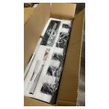 Farmhouse Dining Room Light Fixtures,Rustic Vintage Antique Linear Chandeliers for Dining Room,Kitchen Island,Bar,Office Coffee Shop,Oak White and black Adjustable Hanging Pendant Light 6-Lights