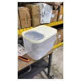 BXEBUI Airtight Pet Food Storage Container, Up to 30 lbs, For Dog Cat and Other Pet Food Storage Bin with Measuring Cup (Transparent, 30 pounds)