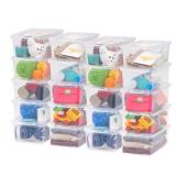 IRIS USA 20-Pack Storage Bins with Lids, 6 Quart, Shoe Boxes Clear Stackable Containers Organize Shoes Closet Shelves, Classroom Organization Teacher Tools, Game Storage - BPA-Free Plastic