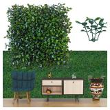 ODTORY Artificial Grass Wall Panel Backdrop,10 X 10 in 24P(16.8 sqft) UV-Anti Greenery Boxwood Panels for Indoor Outdoor Green Wall Decor & Ivy Fence Covering Privacy