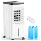 Windowless Portable Air Conditioners, Swamp Cooler with Oscillation, Evaporative Air Cooler with Remote, 7H Timer, Air Coolers Fan with 3Modes&Speeds for Bedroom Indoor Room (Off-white, Large)