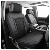 JOJOBAY Chevy Silverado Seat Covers,Leather Seat Covers for GMC Sierra,Custom Fit 2007-2026 1500 2500HD 3500HD Crew Double Extended Regular Cab,LT LZT RST Trail Boss(Full Set,Black)