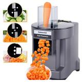 Commercial Vegetable Dicer Chopper 3 IN 1 Food Processor Automatic Potato Slicer&Onion Shredder with 3 Stainless Steel Blades 110V