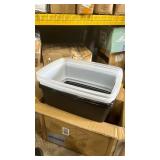 2 Pack Stainless Steel Cat Litter Box with Lid, XL Extra Large Metal Box for Big Cats, 24\" L x 16\" W x 12\" H, Enclosed Litter Box High Sided, Non-Sticky, Include Litter Scoop