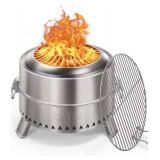 CIAYS Smokeless Firepit, 21 Inch Fire Pit for Outside with Patented Technology, Large Fire Pit for Patio with Steel Grill Rack, Fire Poker, and Bag, Easy Setup and Storage, Wood Burning