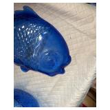 Blue Acrylic Fish Serving Bowls