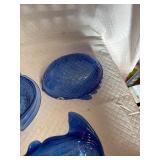 Blue Acrylic Fish Serving Bowls