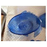 Blue Acrylic Fish Serving Bowls