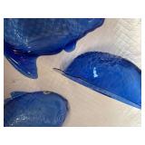 Blue Acrylic Fish Serving Bowls