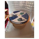 Lot of Decorative Plates And Spinning Organizer.