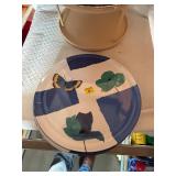 Lot of Decorative Plates And Spinning Organizer.