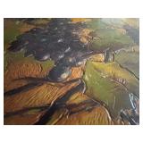 Pyrography Wooden Round Plaque Grapes Leaves Fruit