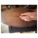 Pyrography Wooden Round Plaque Grapes Leaves Fruit