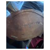 Pyrography Wooden Round Plaque Grapes Leaves Fruit