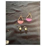 Pink & Pearl Earrings