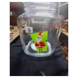 Glass Santa Cookie Jar