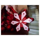 Box Full of Red Christmas Ornaments
