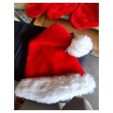 3 Red Christmas Stockings w/ Santa Hat