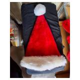 3 Red Christmas Stockings w/ Santa Hat