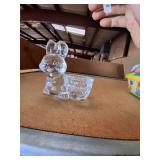 Glass Bunny w/ Basket Decor