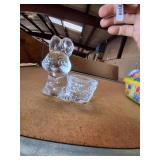 Glass Bunny w/ Basket Decor