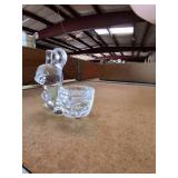 Glass Bunny w/ Basket Decor
