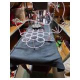 canning jar lifter with a wooden handle & egg holder