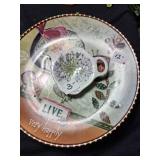 Water Color Hand Painted Glass Plates