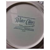 Water Color Hand Painted Glass Plates