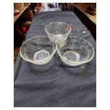 3 Pyrex Glass Bowls