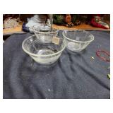 3 Pyrex Glass Bowls