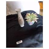 Vintage Flower Vase and Faux Plant Decor