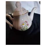 Vintage Glass Teapot w/ Flower Design