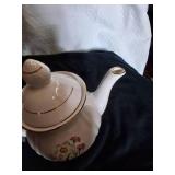 Vintage Glass Teapot w/ Flower Design