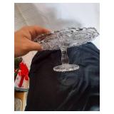 Antique Glass Cake Tray/Stand