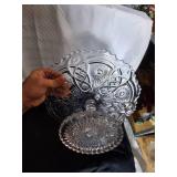 Antique Glass Cake Tray/Stand