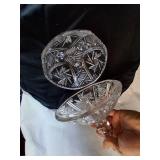 vintage crystal candy dish with a lid