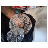 vintage crystal candy dish with a lid