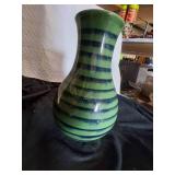Cool Blue & Green Striped Vase