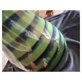 Cool Blue & Green Striped Vase