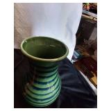 Cool Blue & Green Striped Vase