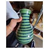 Cool Blue & Green Striped Vase