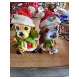 Bobble Head Dogs Dressed as Santa