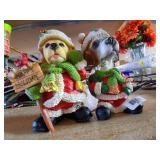 Bobble Head Dogs Dressed as Santa
