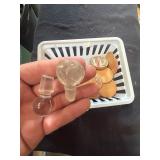 Vintage Milk Bottle Caps & 2 Glass Wine Stoppers