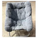 Folding Chair with Plush Gray Cushion
